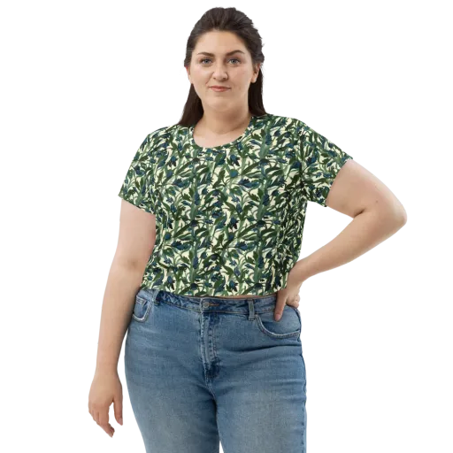 Bluebell Bramble on a Crop Tee