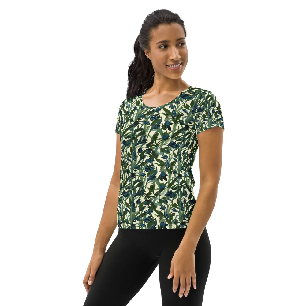 Bluebell Bramble on Women's Athletic T-Shirt — Left