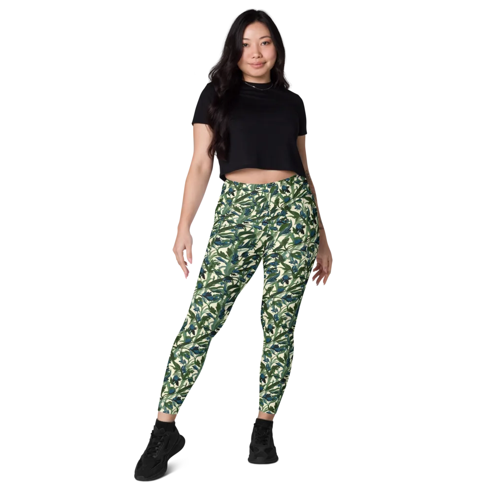 Bluebell Bramble on Leggings with Pockets — Front