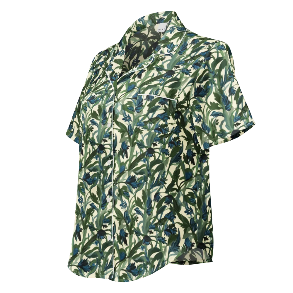 Bluebell Bramble on Women's Short Sleeve Pajama Top — Left Front