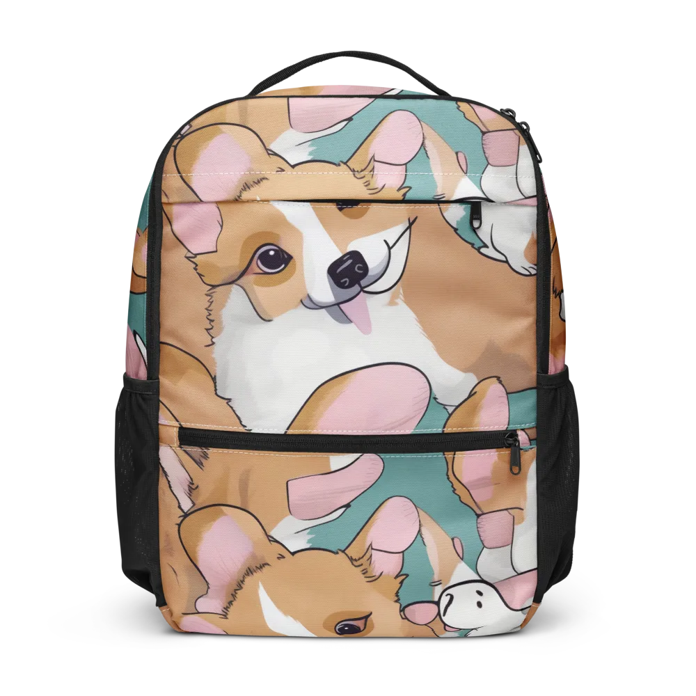 Corgi Carousel on Utility Backpack — Front