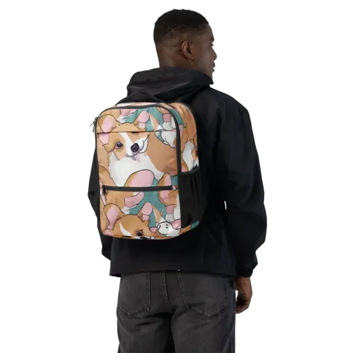 Corgi Carousel on a Utility Backpack