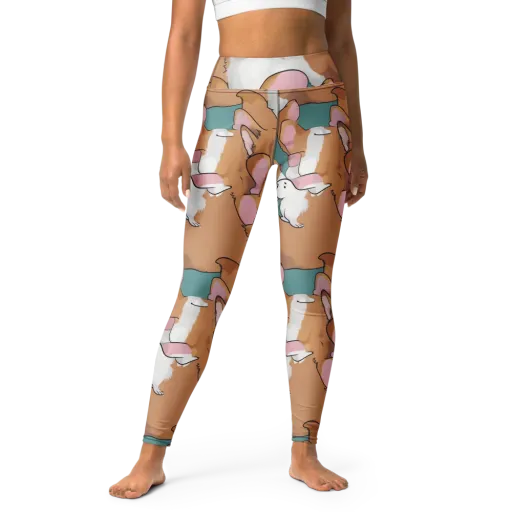 Corgi Carousel on a Yoga Leggings