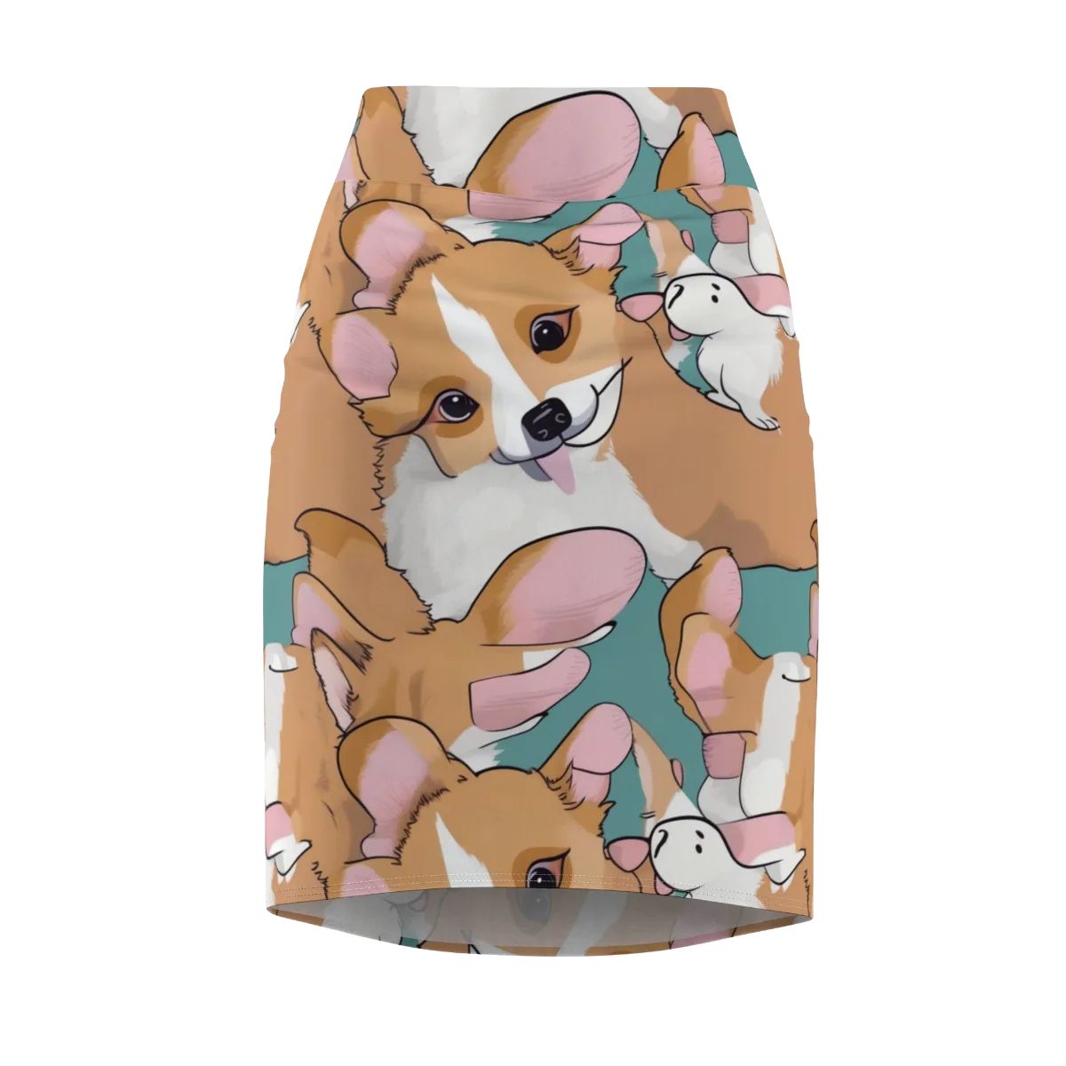 Corgi Carousel on Pencil Skirt — Front