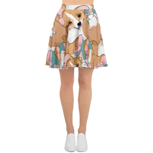 Corgi Carousel on a Skater Skirt