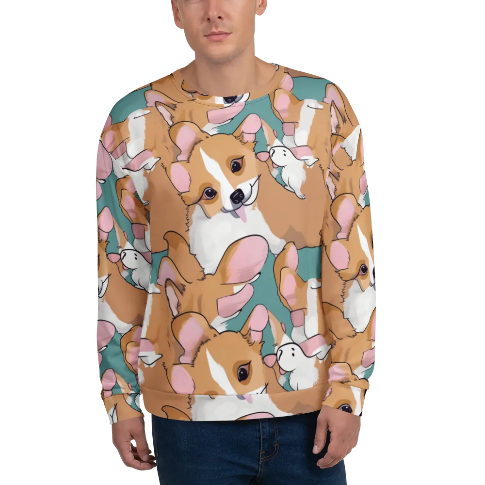 Corgi Carousel on Sweatshirt — Front