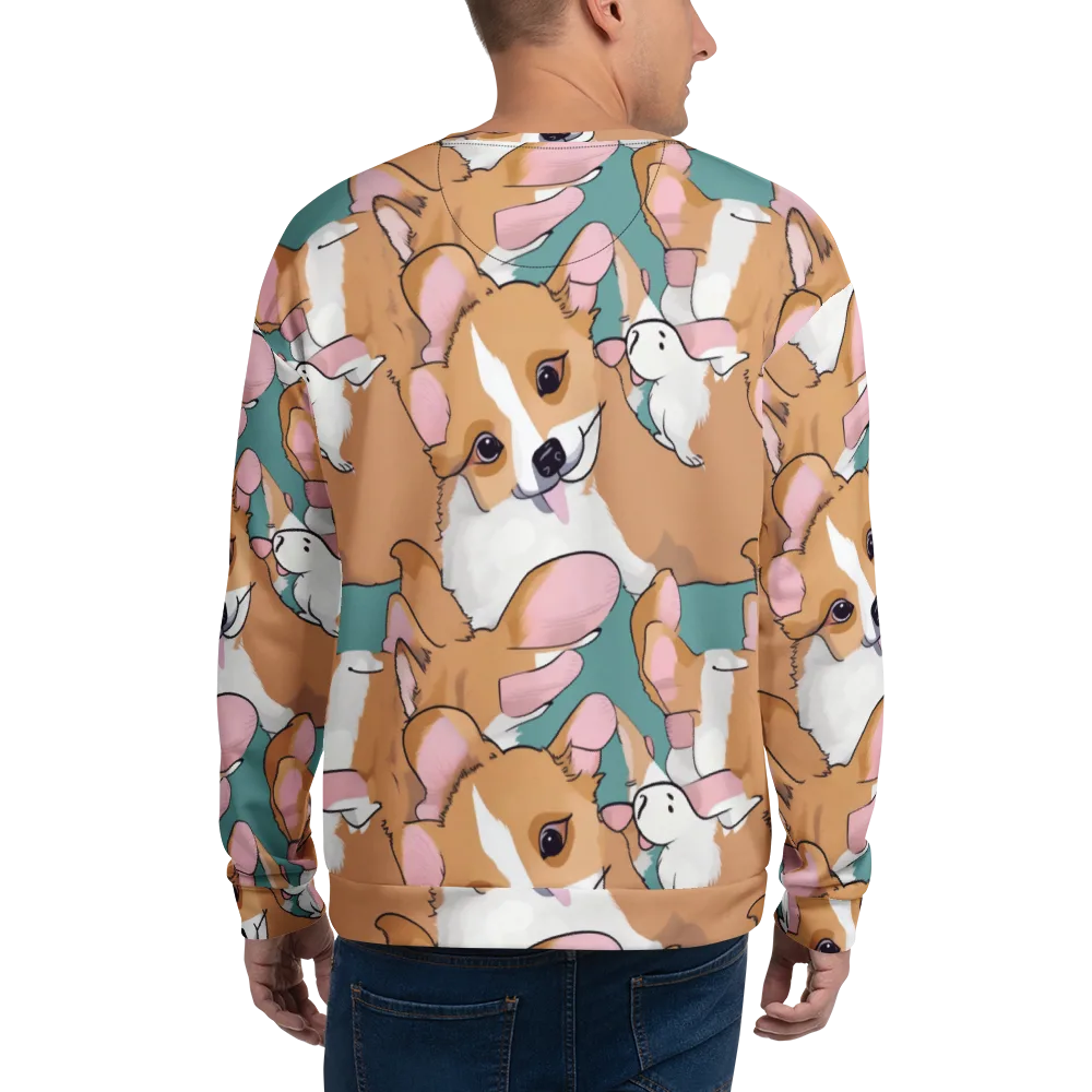 Corgi Carousel on Sweatshirt — Back