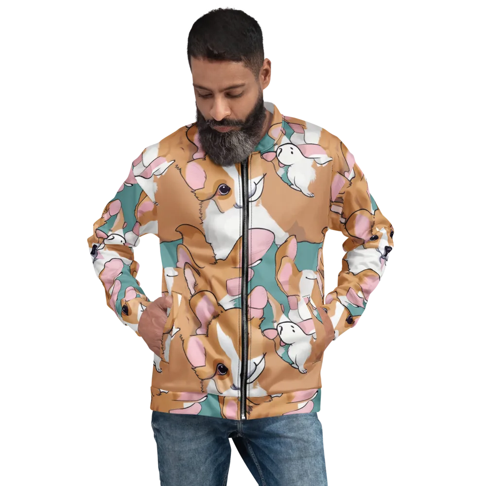 Corgi Carousel on Bomber Jacket — Front