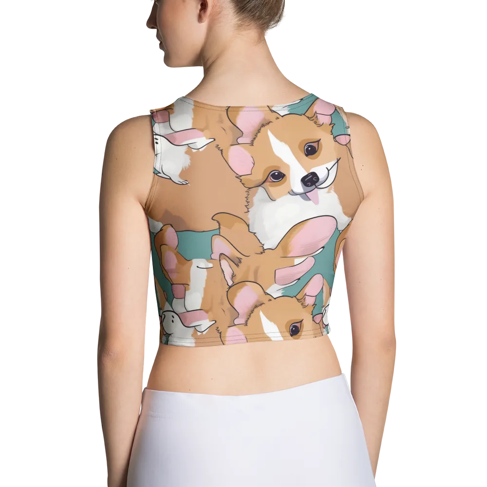 Corgi Carousel on Crop Top — Back