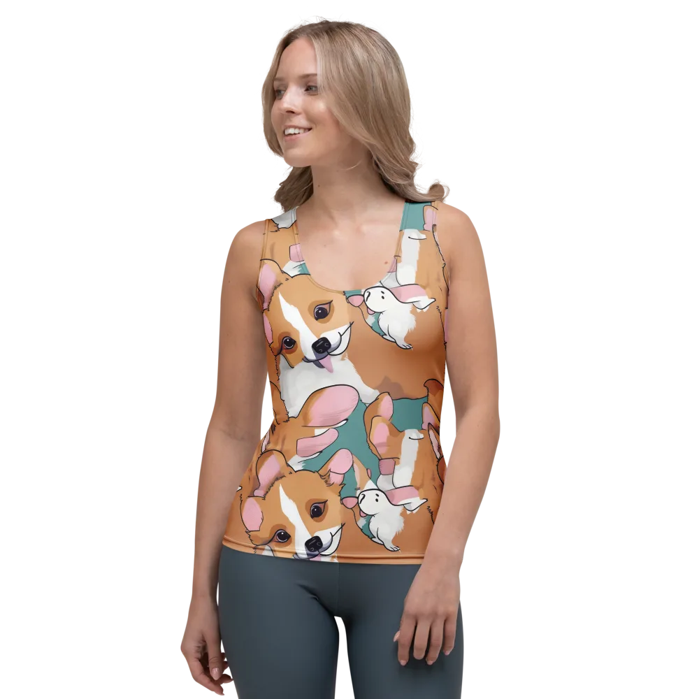 Corgi Carousel on Women's Tank Top — Front