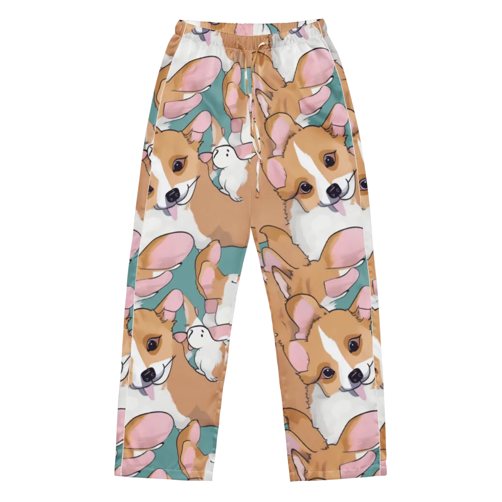 Corgi Carousel on Women's Pajama Pants — Front