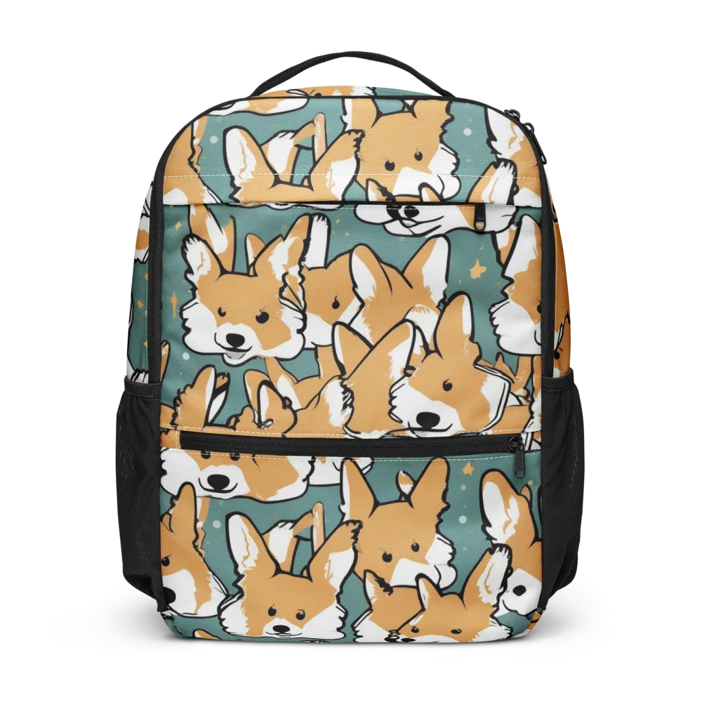 Corgi Constellation on Utility Backpack — Front