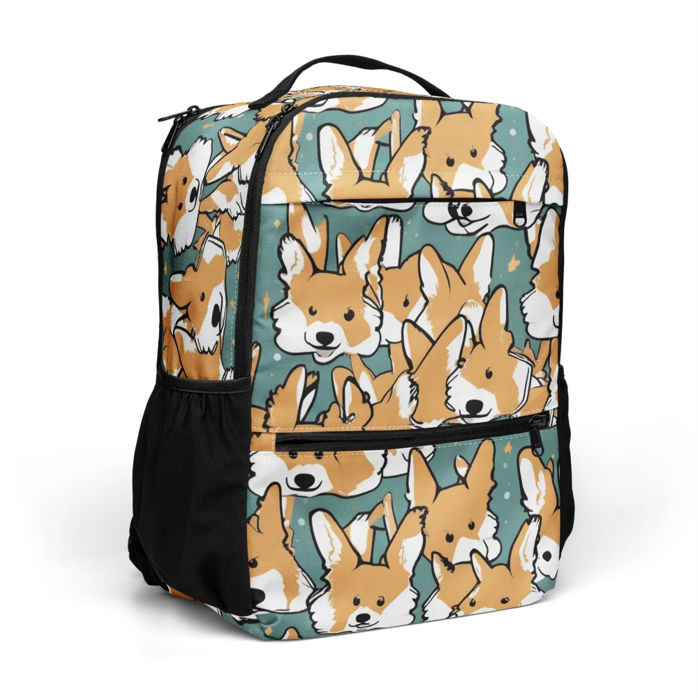 Corgi Constellation on Utility Backpack — Right Front