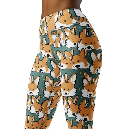 Corgi Constellation on a Yoga Leggings