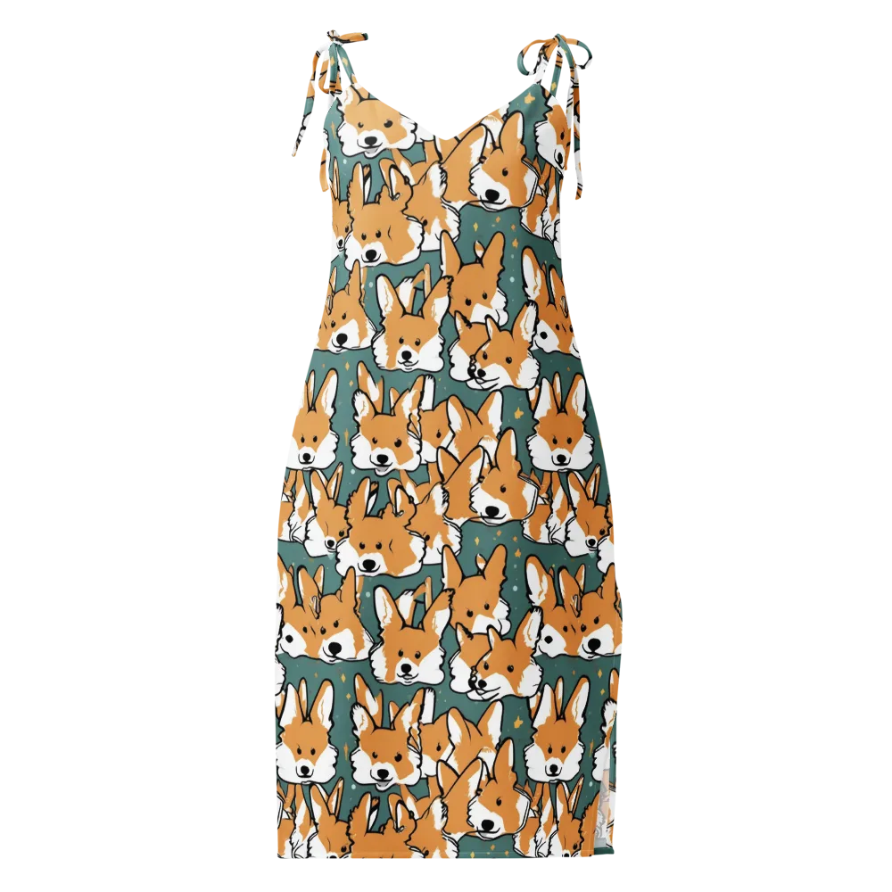 Corgi Constellation on Slip Dress — Front