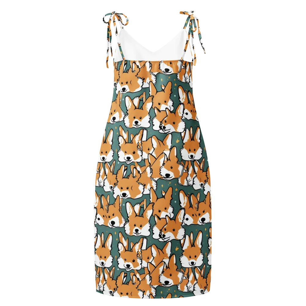 Corgi Constellation on Slip Dress — Back