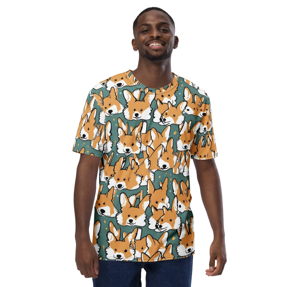 Corgi Constellation on Men's Crew Neck T-Shirt — Front