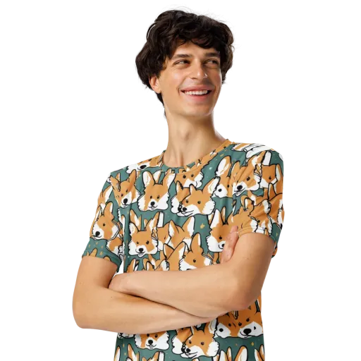 Corgi Constellation on a Men's Crew Neck T-Shirt