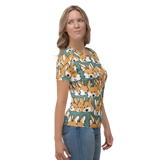 Corgi Constellation on a Women's Crew Neck T-Shirt