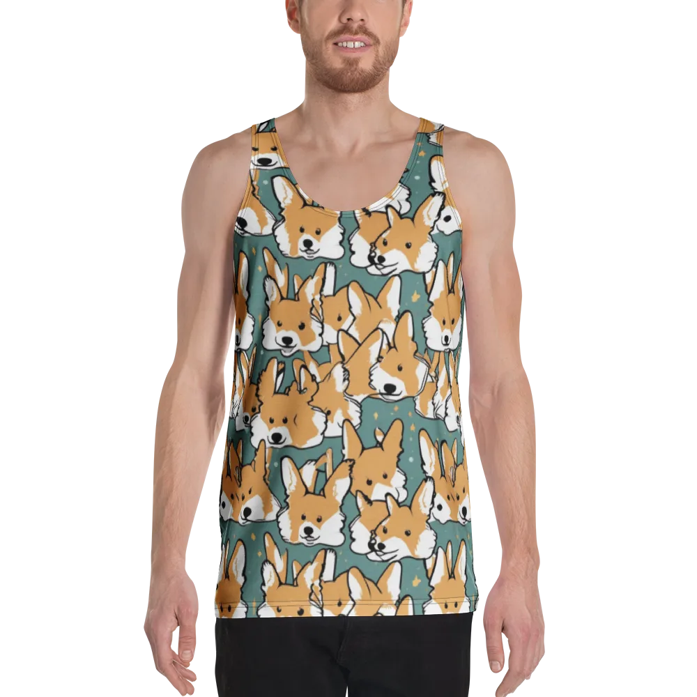 Corgi Constellation on Men's Tank Top — Front