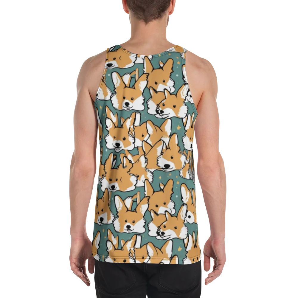 Corgi Constellation on Men's Tank Top — Back