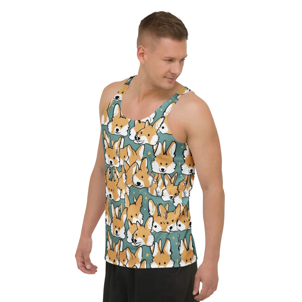 Corgi Constellation on Men's Tank Top — Left Front