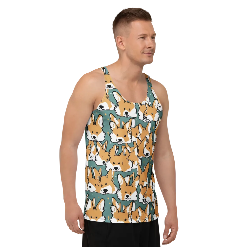 Corgi Constellation on Men's Tank Top — Right Front