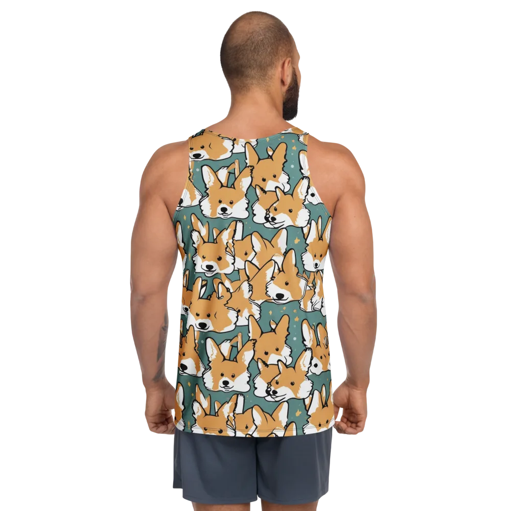 Corgi Constellation on Men's Tank Top — Back