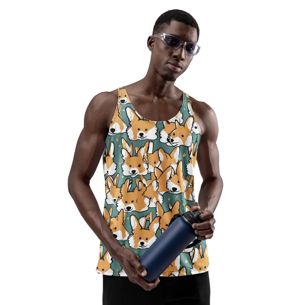 Corgi Constellation on Men's Tank Top — Front