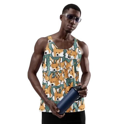 Corgi Constellation on a Men's Tank Top