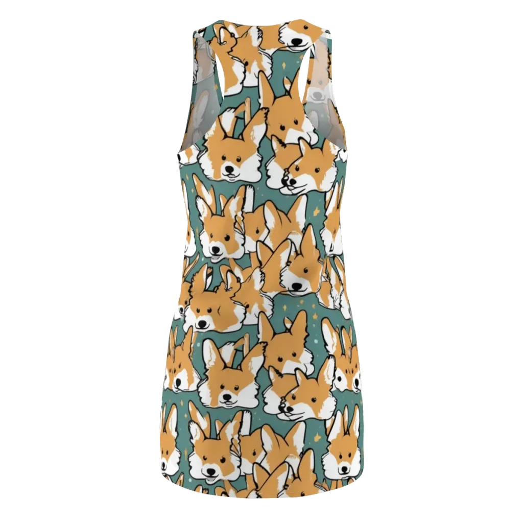 Corgi Constellation on Racerback Dress — Back