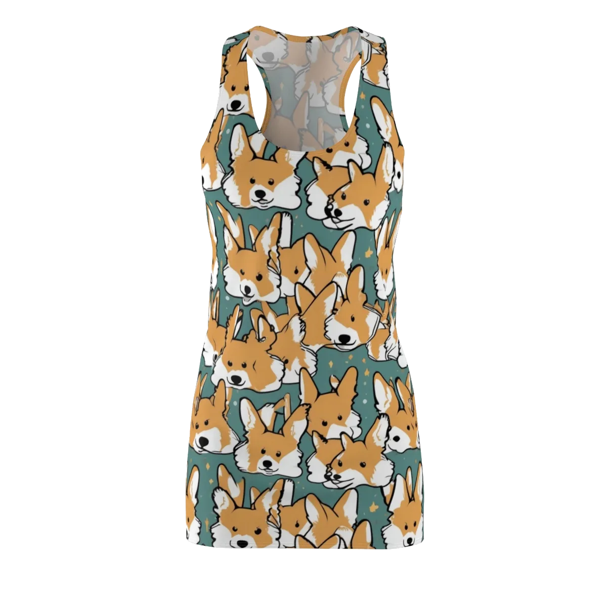 Corgi Constellation on Racerback Dress — Front