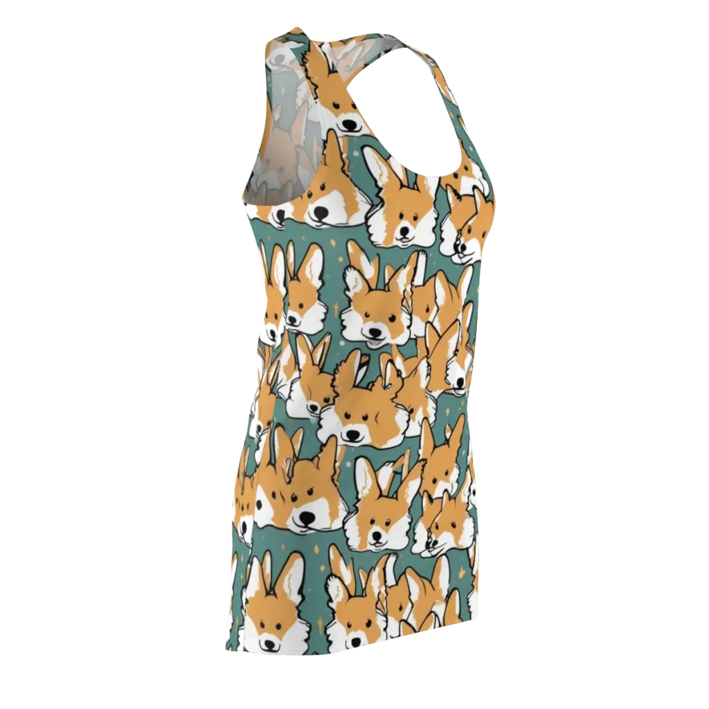 Corgi Constellation on Racerback Dress — Front Side