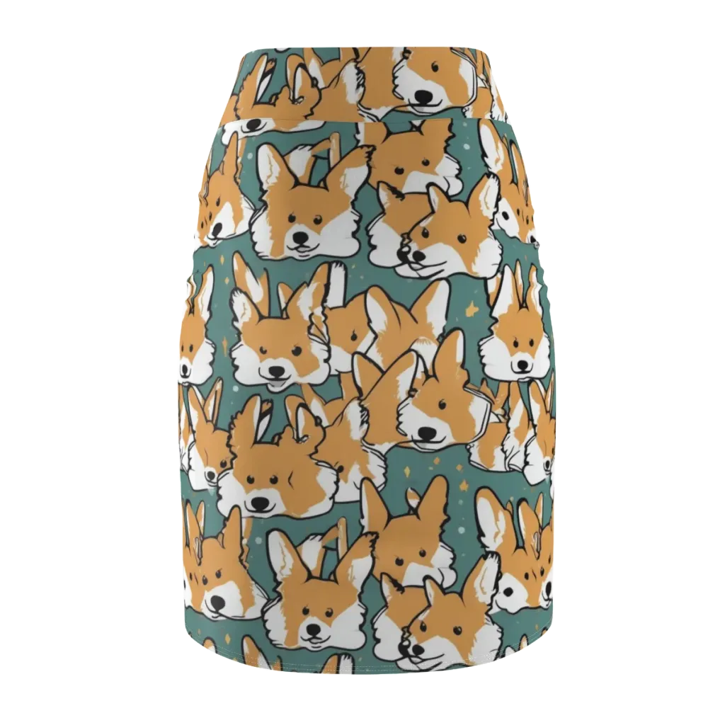 Corgi Constellation on Pencil Skirt — Back