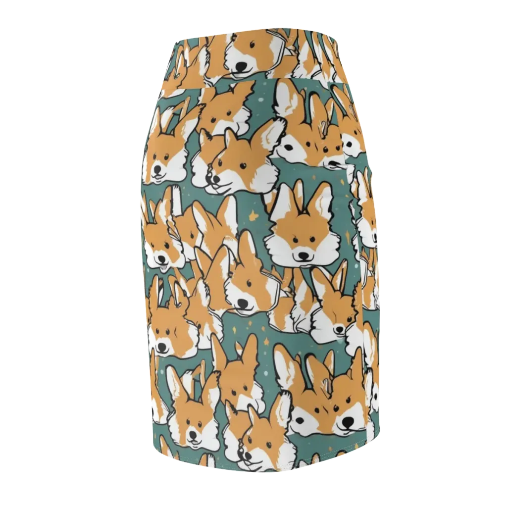 Corgi Constellation on Pencil Skirt — Back Side