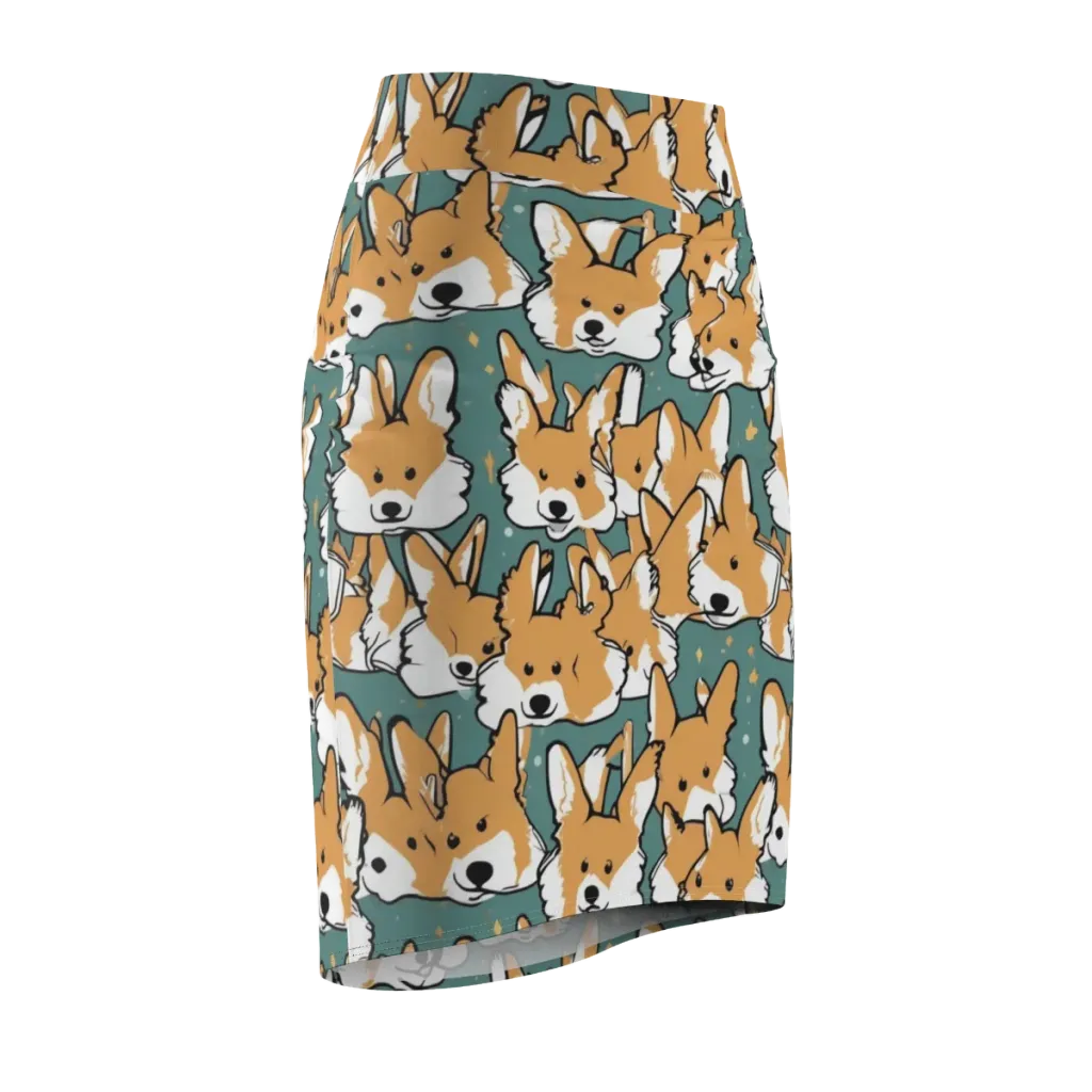 Corgi Constellation on Pencil Skirt — Front Side