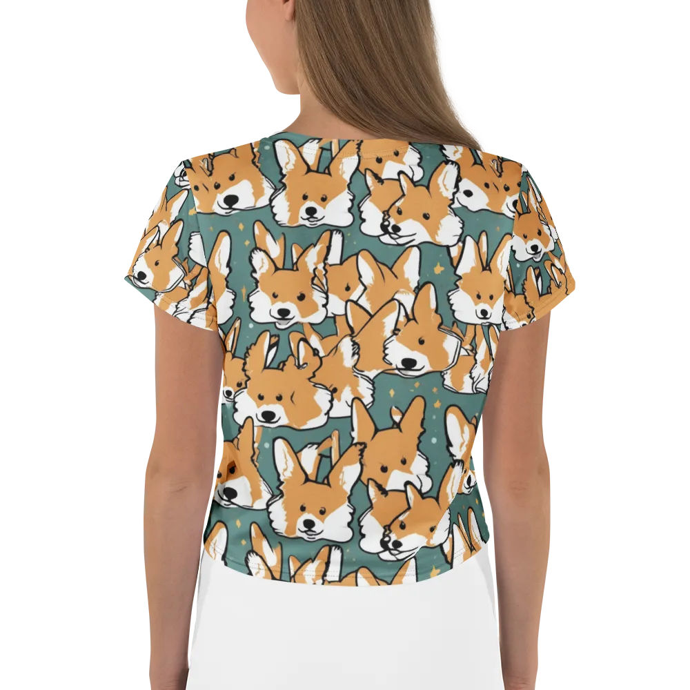 Corgi Constellation on Crop Tee — Back