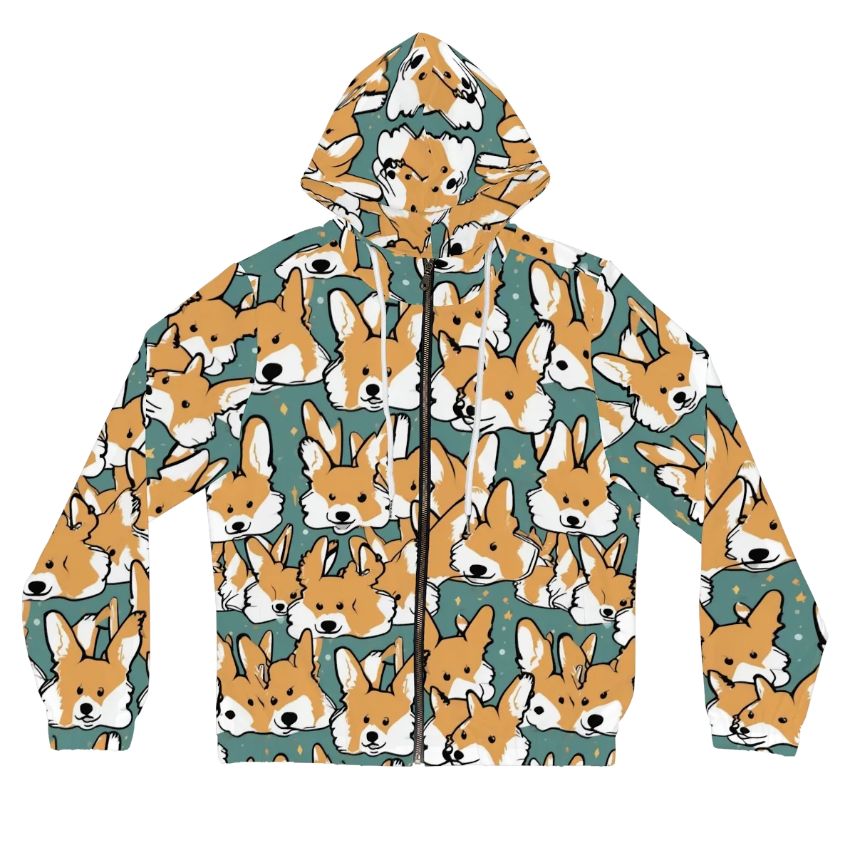 Corgi Constellation on Women's Full-Zip Hoodie — Front