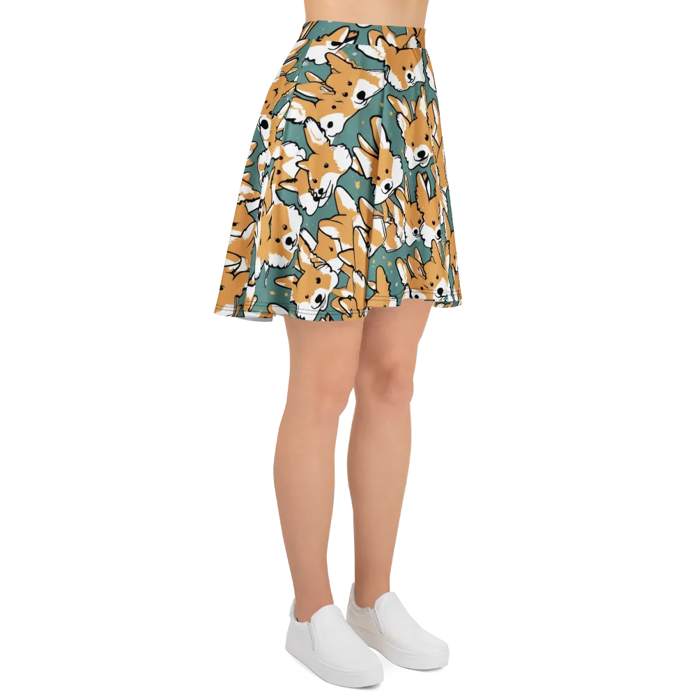 Corgi Constellation on Skater Skirt — Right