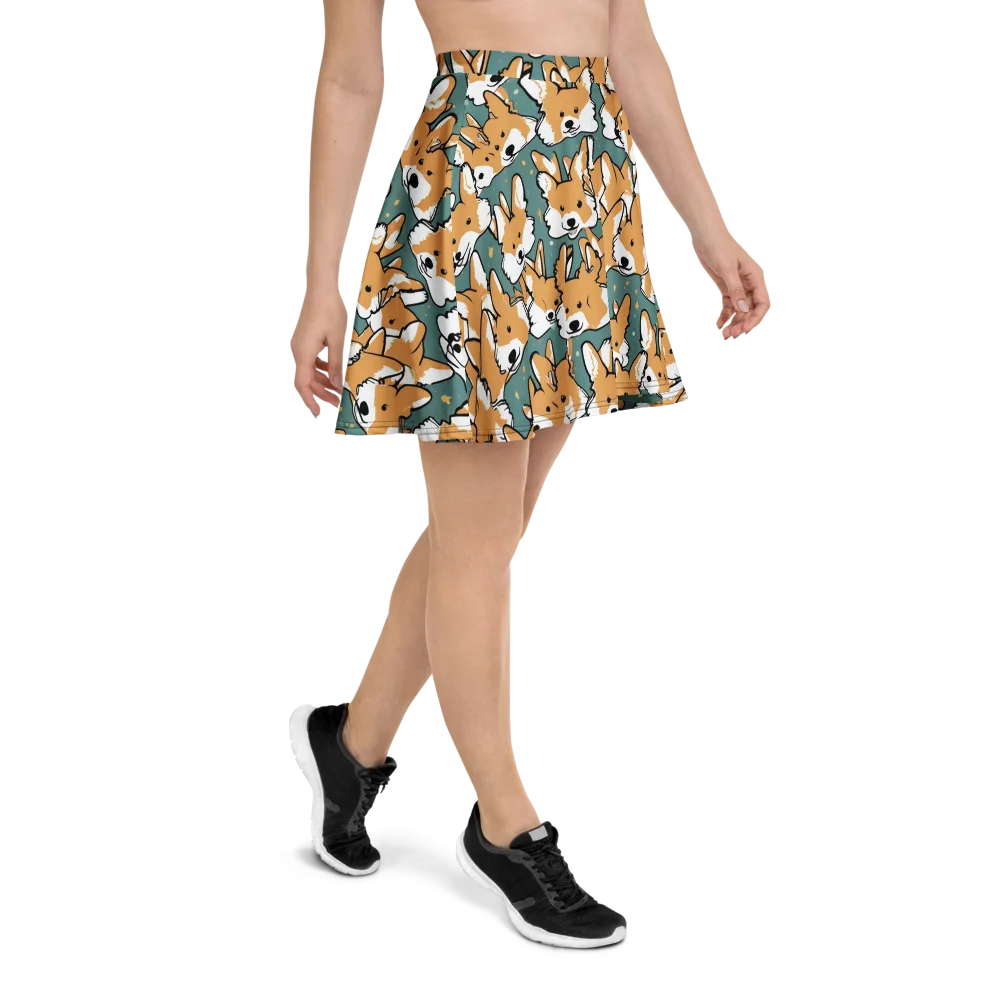 Corgi Constellation on Skater Skirt — Right