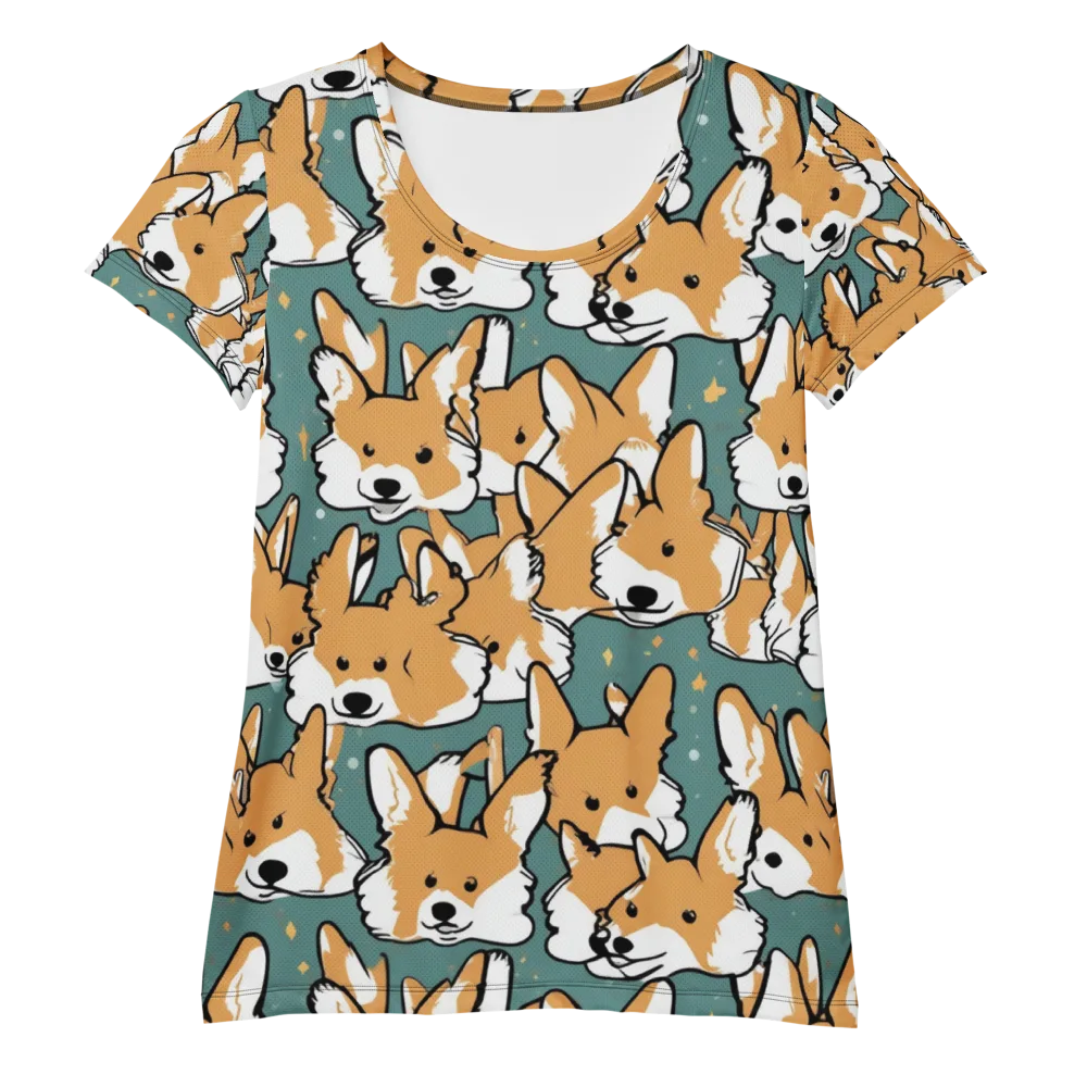 Corgi Constellation on Women's Athletic T-Shirt — Front