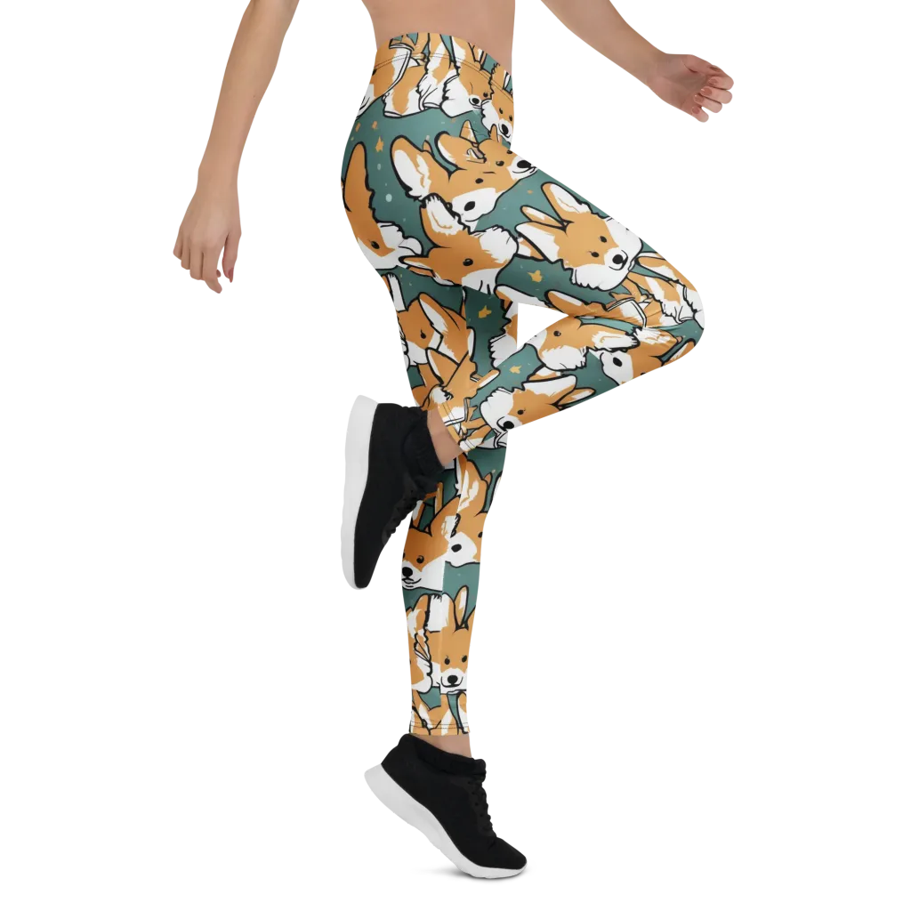Corgi Constellation on Leggings — Right