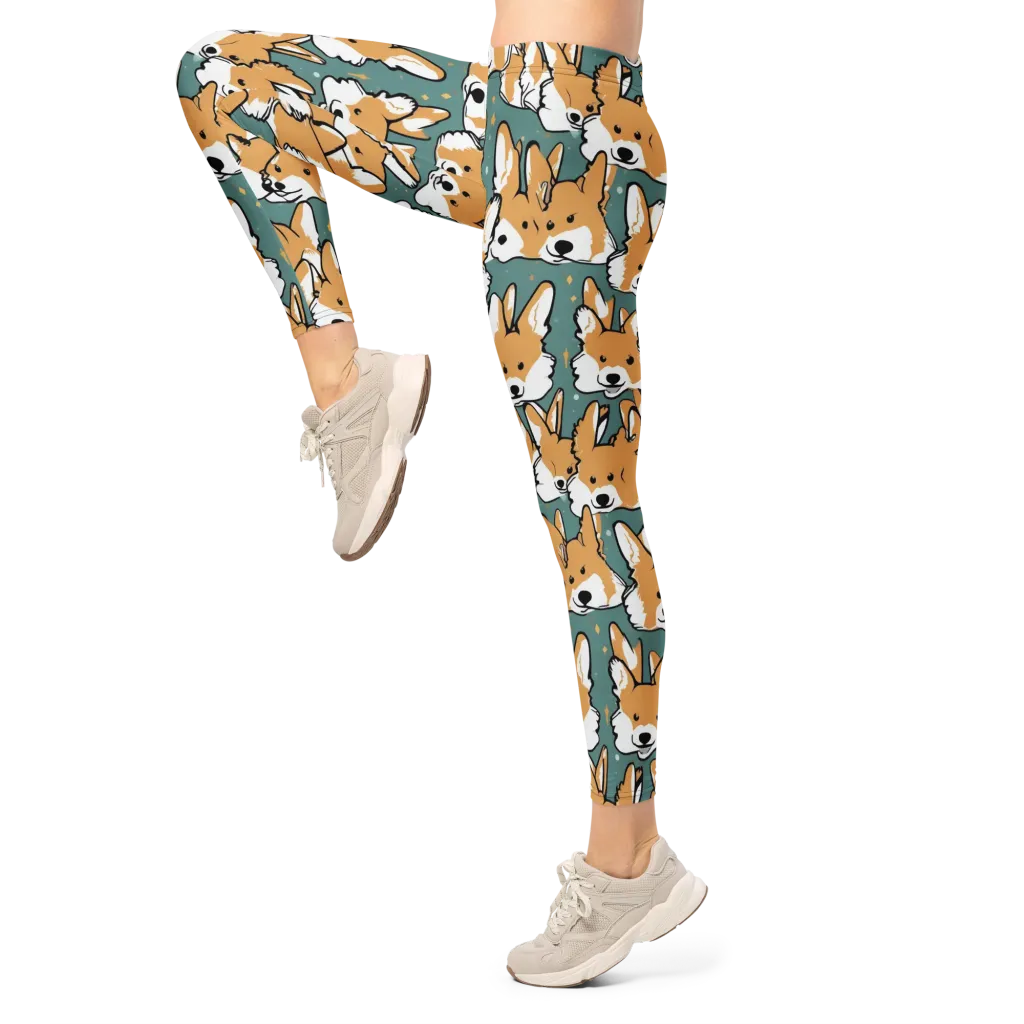 Corgi Constellation on Leggings — Left