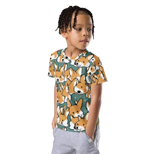 Corgi Constellation on a Kids Crew Neck T-Shirt