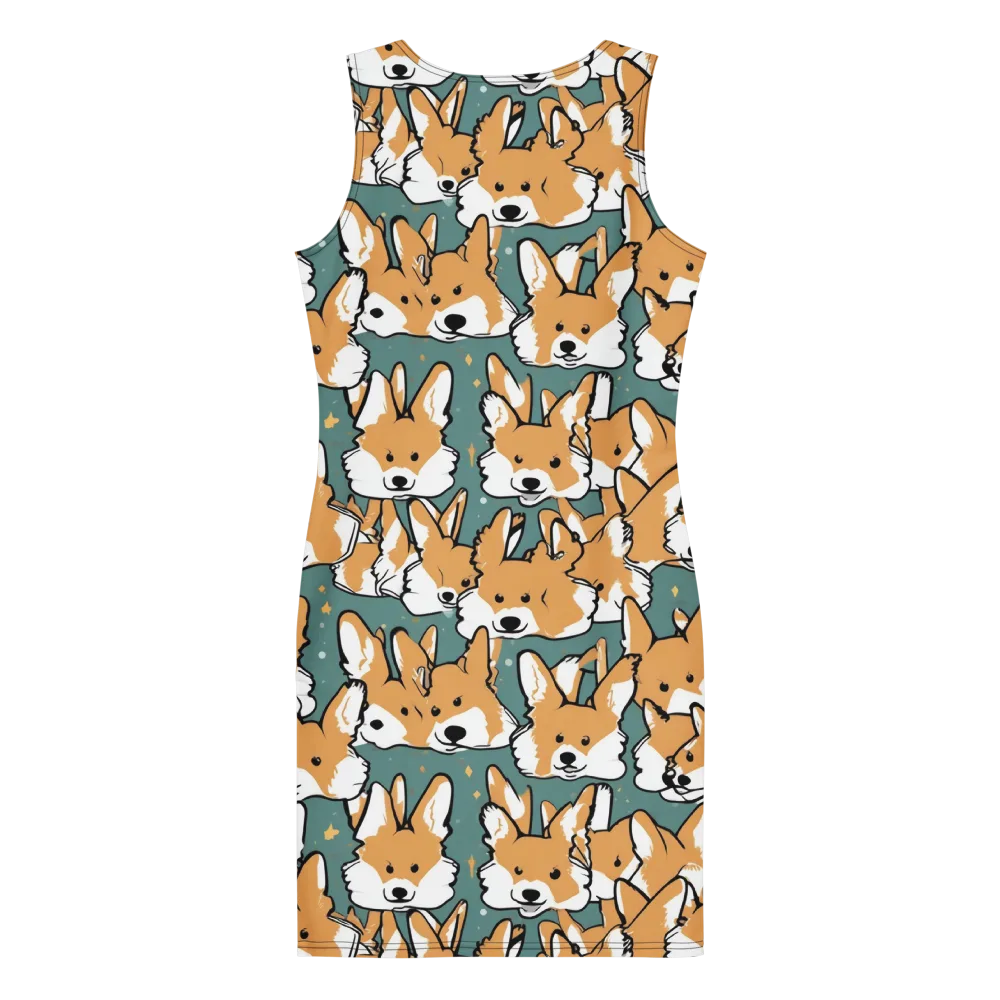 Corgi Constellation on Bodycon Dress — Back