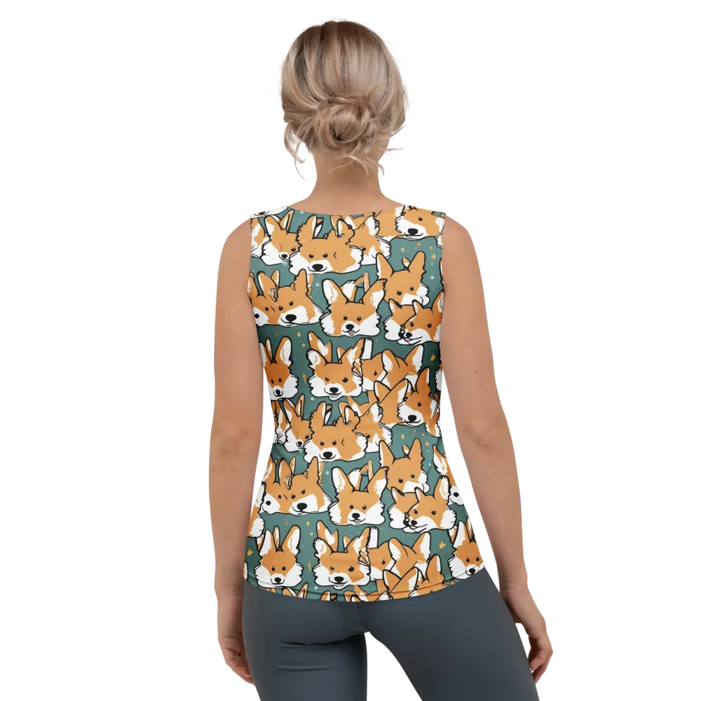 Corgi Constellation on Women's Tank Top — Back