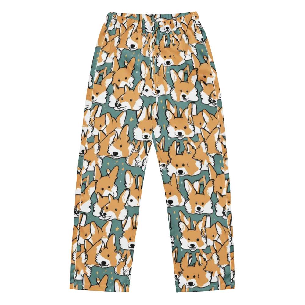 Corgi Constellation on Women's Pajama Pants — Front