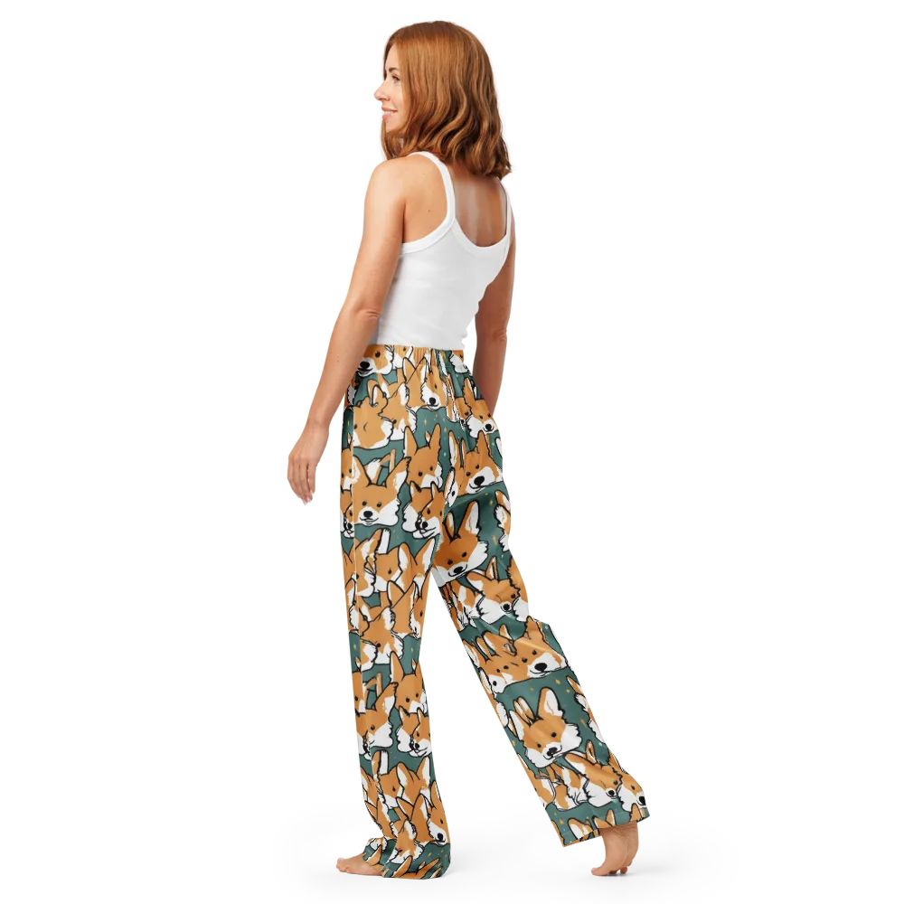 Corgi Constellation on Women's Pajama Pants — Back