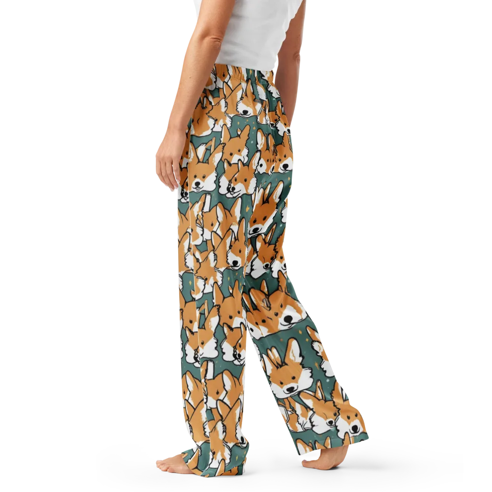 Corgi Constellation on Women's Pajama Pants — Left