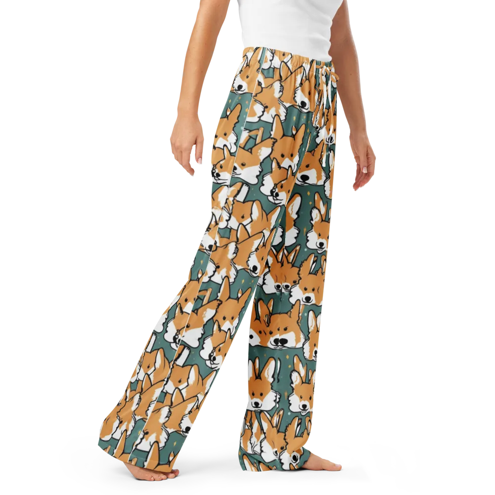 Corgi Constellation on Women's Pajama Pants — Right Front